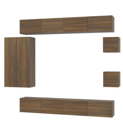 Ensemble de meubles TV 8 pcs Chêne marron Bois d'ingénierie