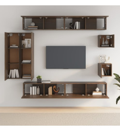 Ensemble de meubles TV 8 pcs Chêne marron Bois d'ingénierie