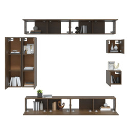 Ensemble de meubles TV 8 pcs Chêne marron Bois d'ingénierie