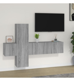 Ensemble de meubles TV 3 pcs Sonoma gris Bois d'ingénierie