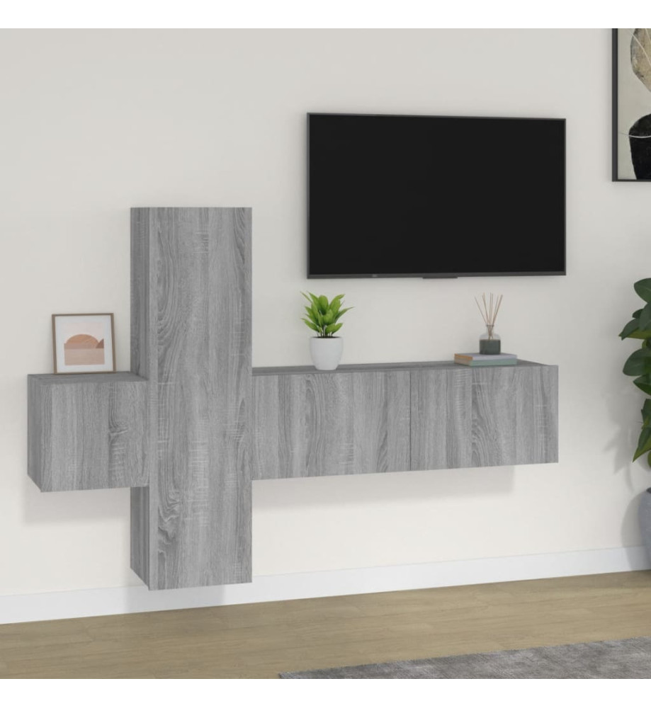 Ensemble de meubles TV 3 pcs Sonoma gris Bois d'ingénierie