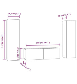 Ensemble de meubles TV 3 pcs Sonoma gris Bois d'ingénierie