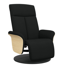 Fauteuil inclinable avec repose-pieds noir tissu