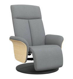 Fauteuil inclinable avec repose-pieds gris clair tissu