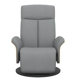 Fauteuil inclinable avec repose-pieds gris clair tissu