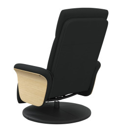 Fauteuil inclinable de massage avec repose-pieds noir tissu