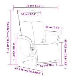 Fauteuil inclinable de massage avec repose-pieds bleu tissu