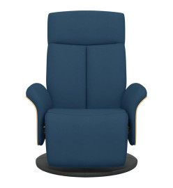 Fauteuil inclinable avec repose-pieds bleu tissu