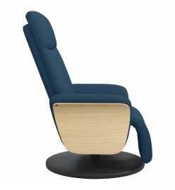 Fauteuil inclinable avec repose-pieds bleu tissu