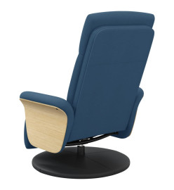 Fauteuil inclinable avec repose-pieds bleu tissu