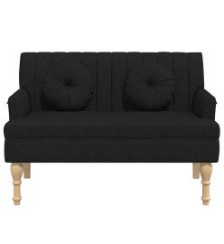 Banc avec coussins noir 113x64,5x75,5 cm tissu