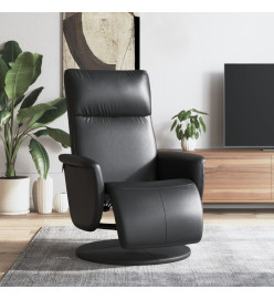 Fauteuil inclinable avec repose-pieds noir similicuir