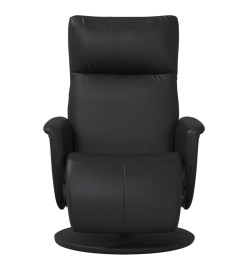 Fauteuil inclinable avec repose-pieds noir similicuir