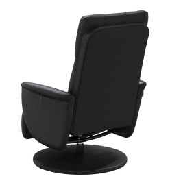 Fauteuil inclinable avec repose-pieds noir similicuir