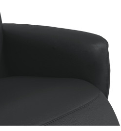 Fauteuil inclinable avec repose-pieds noir similicuir