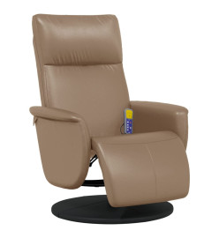 Fauteuil inclinable de massage repose-pieds cappuccino