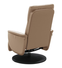 Fauteuil inclinable de massage repose-pieds cappuccino