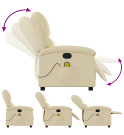 Fauteuil de massage inclinable Crème Tissu