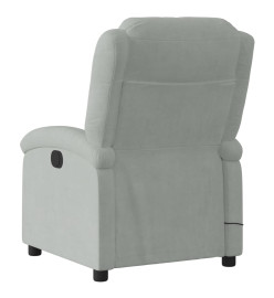 Fauteuil de massage inclinable gris clair velours