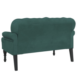 Banc avec dossier vert foncé 119,5x64,5x75 cm velours