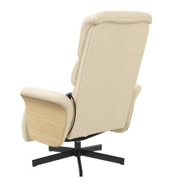 Fauteuil inclinable de massage avec repose-pieds crème tissu