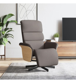 Fauteuil inclinable avec repose-pieds taupe tissu