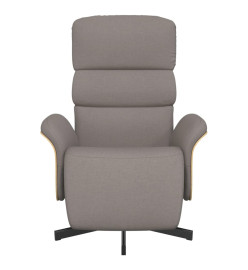 Fauteuil inclinable avec repose-pieds taupe tissu