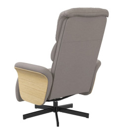 Fauteuil inclinable avec repose-pieds taupe tissu