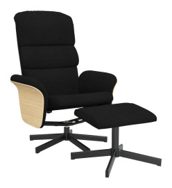 Fauteuil inclinable avec repose-pied noir tissu