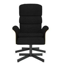 Fauteuil inclinable avec repose-pied noir tissu