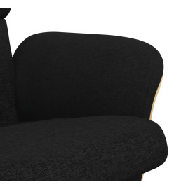 Fauteuil inclinable avec repose-pied noir tissu