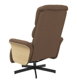 Fauteuil inclinable avec repose-pieds marron tissu