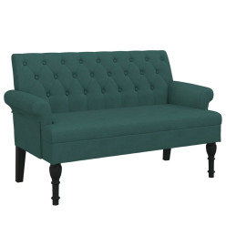 Banc avec dossier vert foncé 120x62x75,5 cm tissu