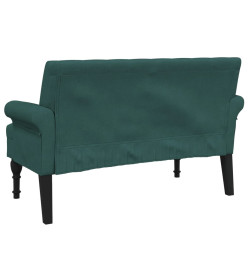 Banc avec dossier vert foncé 120x62x75,5 cm tissu