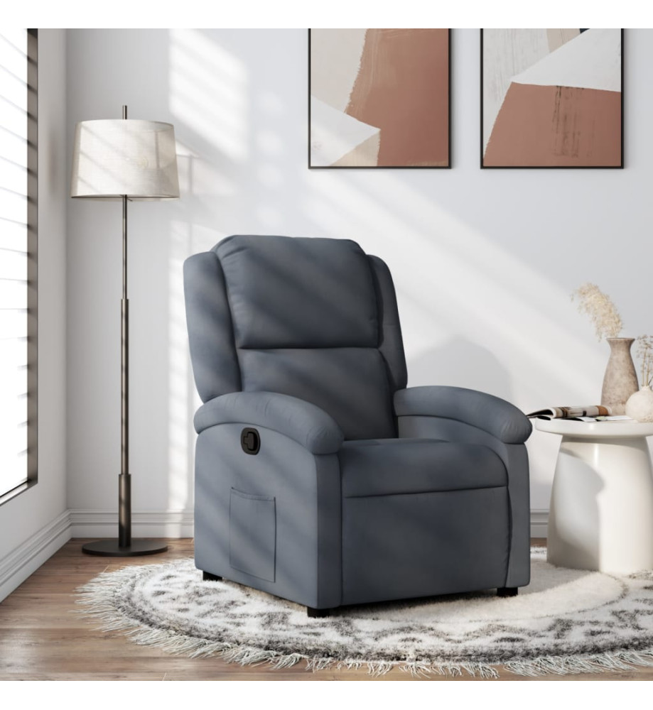 Fauteuil inclinable Gris foncé Velours