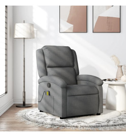 Fauteuil de massage inclinable Gris foncé Tissu