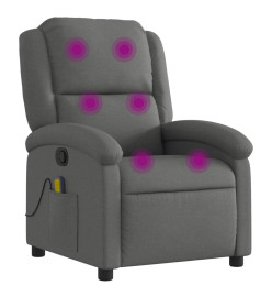 Fauteuil de massage inclinable Gris foncé Tissu