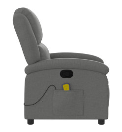 Fauteuil de massage inclinable Gris foncé Tissu