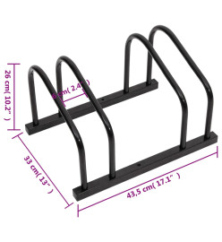 Porte-vélos pour 2 vélos noir acier