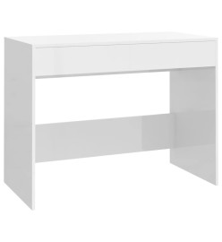 Bureau Blanc brillant 101x50x76,5 cm Aggloméré