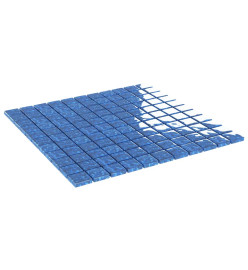 Carreaux mosaïque 22 pcs Bleu 30x30 cm Verre