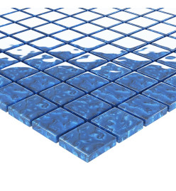 Carreaux mosaïque 22 pcs Bleu 30x30 cm Verre