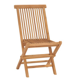 Chaises pliables de jardin 2 pcs Bois de teck solide