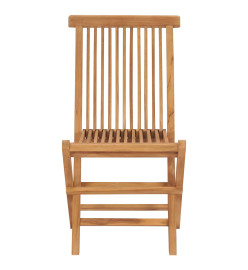 Chaises pliables de jardin 2 pcs Bois de teck solide