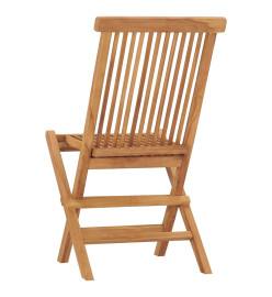 Chaises pliables de jardin 2 pcs Bois de teck solide