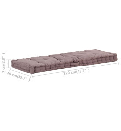 Coussins de plancher de palette 2 pcs Coton Taupe