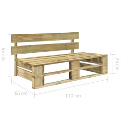 Salon de jardin palette 4pcs avec coussins pin imprégné de vert