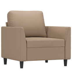 Fauteuil avec repose-pied Cappuccino 60 cm Similicuir