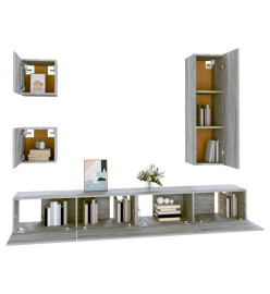 Ensemble de meubles TV 5 pcs Sonoma gris Bois d'ingénierie