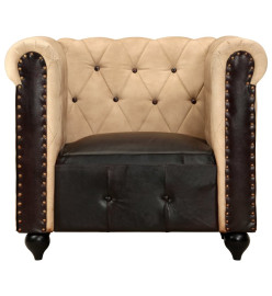 Fauteuil Chesterfield Marron Cuir véritable